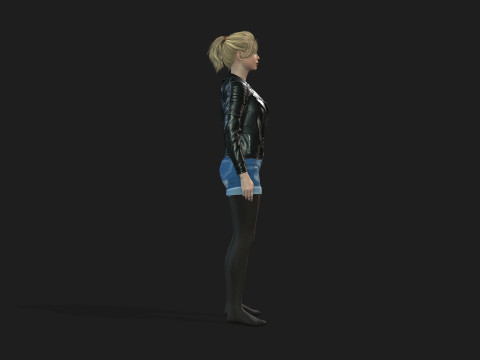3D Girl Character for Games 3D मॉडल