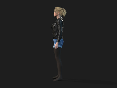 3D Girl Character for Games 3D मॉडल