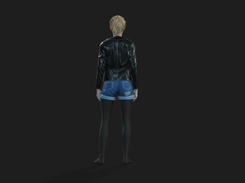 3D Girl Character for Games 3D मॉडल