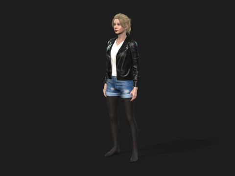 3D Girl Character for Games 3D मॉडल