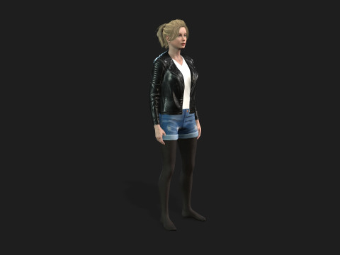 3D Girl Character for Games 3D मॉडल