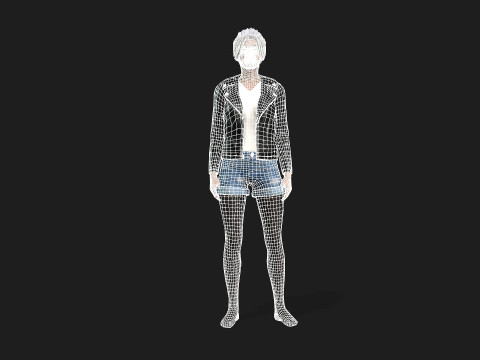 3D Girl Character for Games 3D मॉडल