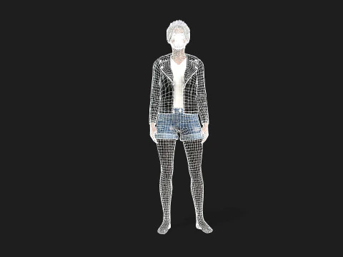 3D Girl Character for Games 3D Model