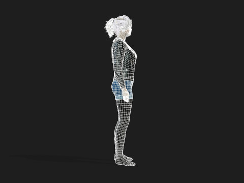 3D Girl Character for Games 3D मॉडल