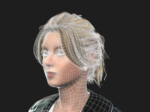 3D Girl Character for Games 3D मॉडल
