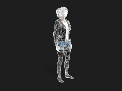 3D Girl Character for Games 3D मॉडल