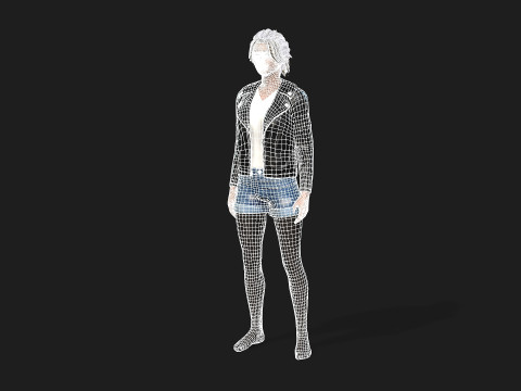 3D Girl Character for Games 3D मॉडल