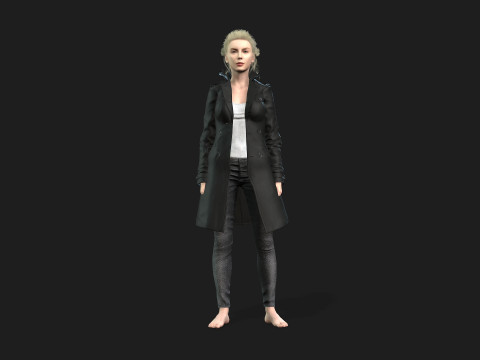 Game and animation ready woman character 3D Model
