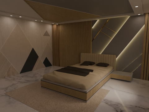 Modern Bedroom Model Game and Animation Ready 3D Model