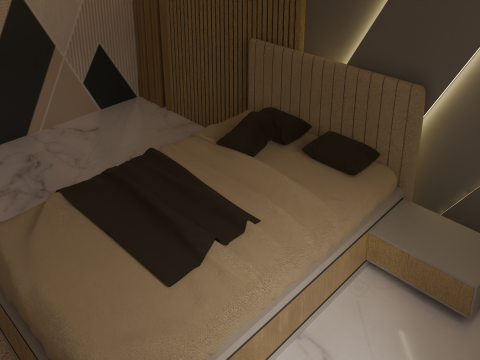 Modern Bedroom Model Game and Animation Ready 3D मॉडल