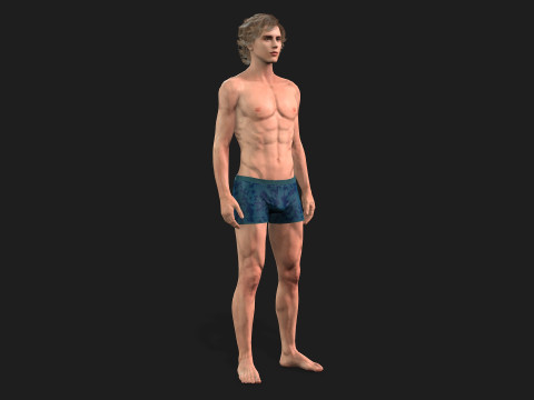 Realistic Male Model Fully Rigged and Animation Ready Modèle 3D
