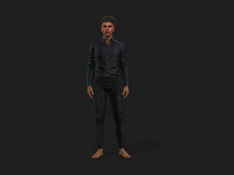 3d black man model for game and animations 3D Model