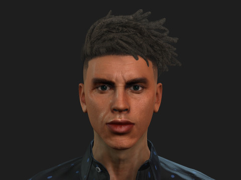 3d black man model for game and animations 3D Model
