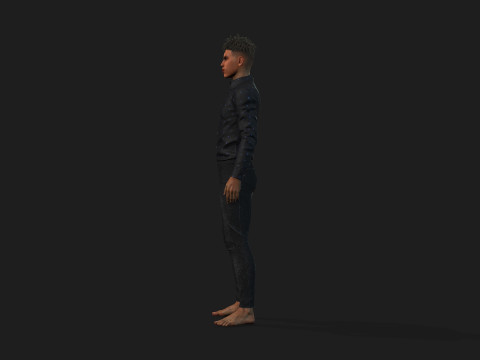 3d black man model for game and animations 3D Model