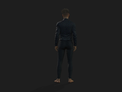 3d black man model for game and animations 3D Model