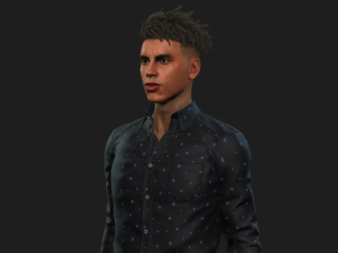 3d black man model for game and animations 3D Model