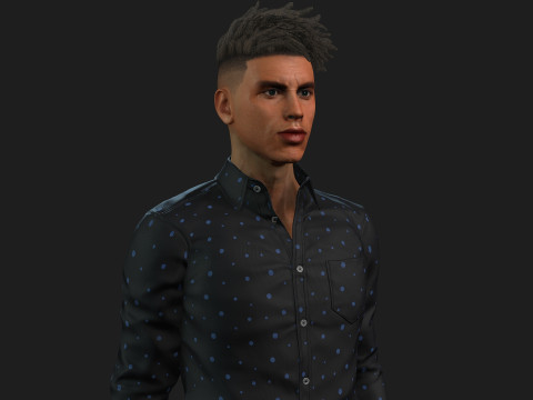 3d black man model for game and animations 3D Model