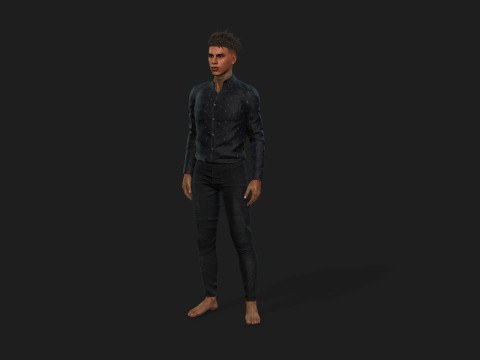 3d black man model for game and animations 3D Model