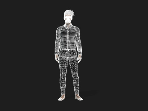 3d black man model for game and animations 3D Model