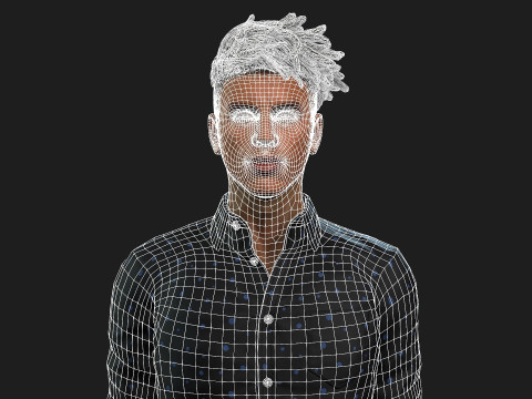 3d black man model for game and animations 3D Model