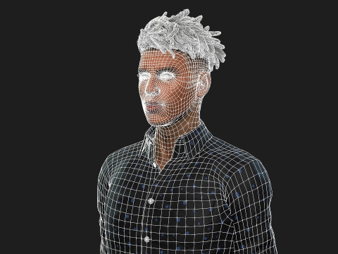 3d black man model for game and animations 3D Model