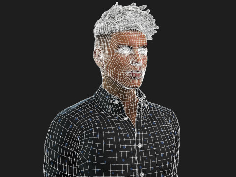 3d black man model for game and animations 3D Model