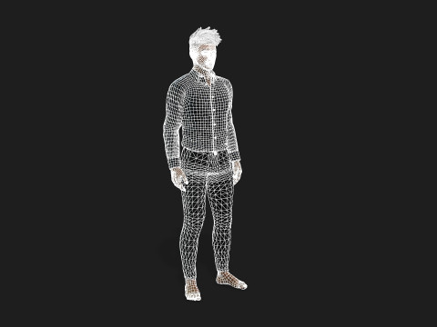 3d black man model for game and animations 3D Model