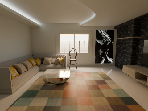 Realistic 3D Hall Interior Game and Animation Ready 3D Model