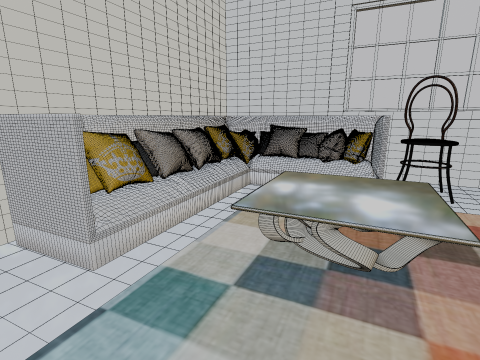 Realistic 3D Hall Interior Game and Animation Ready 3D Модель