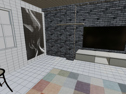 Realistic 3D Hall Interior Game and Animation Ready 3D Модель