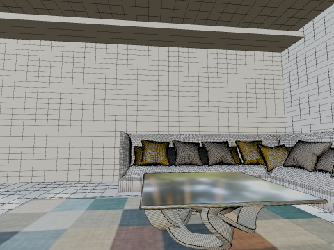 Realistic 3D Hall Interior Game and Animation Ready 3D Модель
