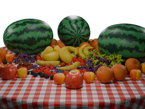Realistic 3D Fruits Collection Game Animation Ready 3D Model