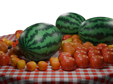 Realistic 3D Fruits Collection Game Animation Ready Modello 3D