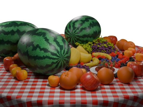 Realistic 3D Fruits Collection Game Animation Ready Modello 3D