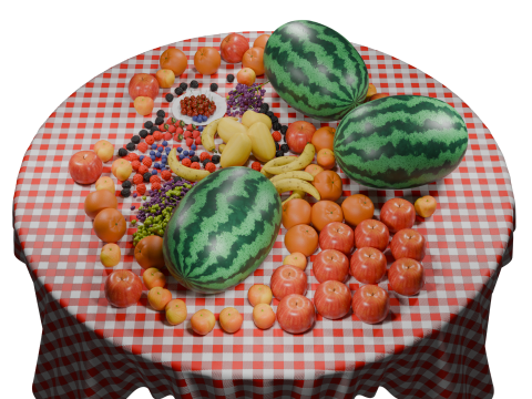 Realistic 3D Fruits Collection Game Animation Ready Modello 3D
