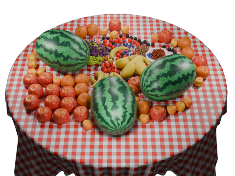 Realistic 3D Fruits Collection Game Animation Ready Modello 3D