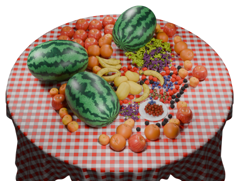 Realistic 3D Fruits Collection Game Animation Ready Modello 3D