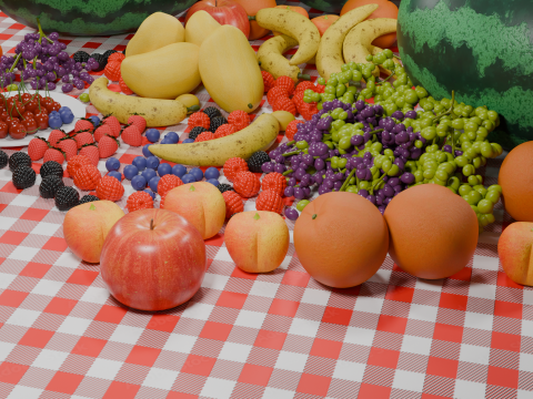 Realistic 3D Fruits Collection Game Animation Ready Modello 3D