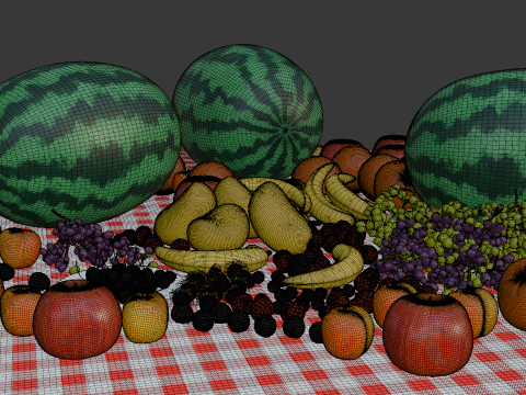 Realistic 3D Fruits Collection Game Animation Ready Modello 3D