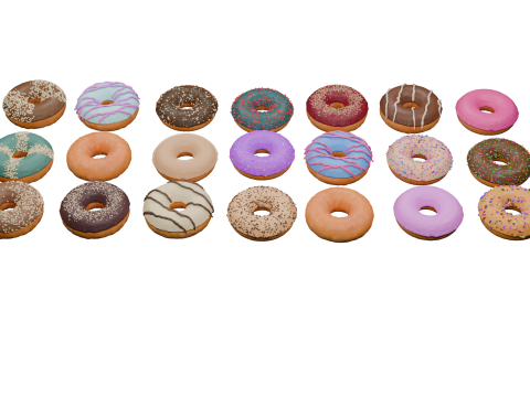3D Donut Bundle 21 Tasty Variations Modello 3D