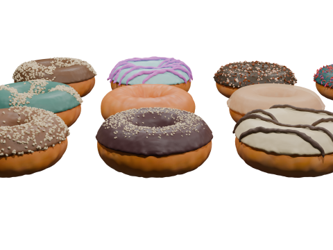 3D Donut Bundle 21 Tasty Variations Modello 3D