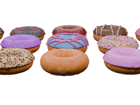 3D Donut Bundle 21 Tasty Variations Modello 3D