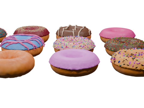 3D Donut Bundle 21 Tasty Variations Modello 3D