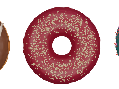 3D Donut Bundle 21 Tasty Variations Modello 3D