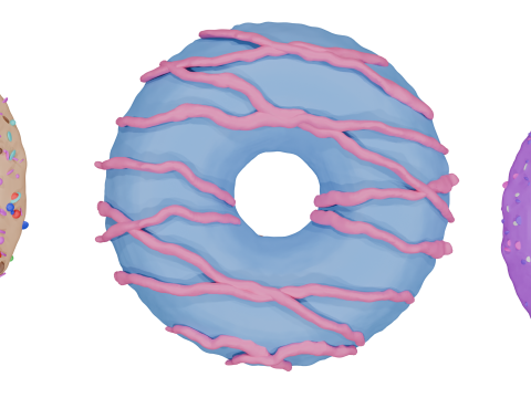 3D Donut Bundle 21 Tasty Variations Modello 3D