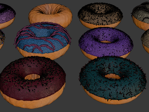 3D Donut Bundle 21 Tasty Variations Modello 3D