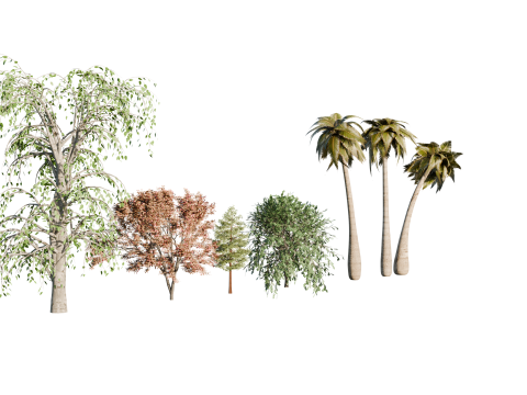 High-Quality 3D Trees Pack 7 Models 3D-Modell