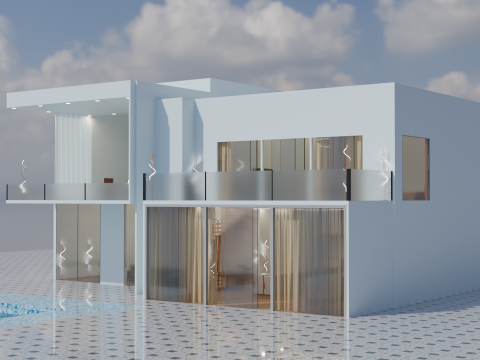 Luxury Mansion with exterior and interior Modelo 3D