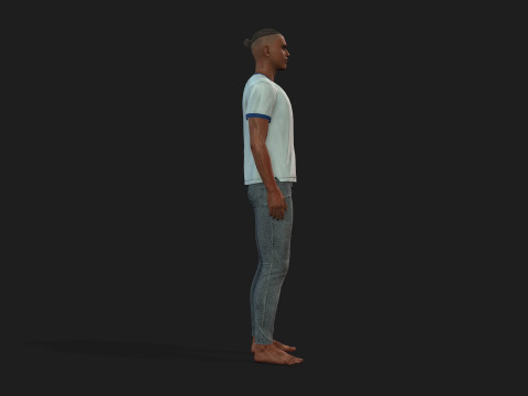 Realistic Black Male Fully Rigged And Textured 3D Model