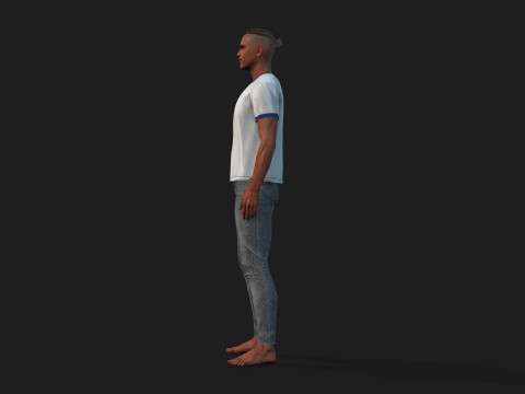 Realistic Black Male Fully Rigged And Textured 3D Model